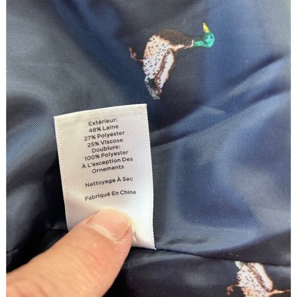 Talbots Womens 6 Wool Blend Navy & Turquoise Plaid Blazer AOP Lining Academia - Picture 8 of 11